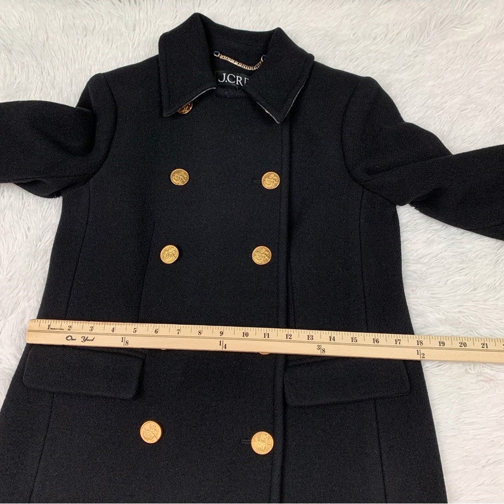 J Crew Petite Warwick topcoat in Italian stadium-cloth wool blend in black - Picture 5 of 16